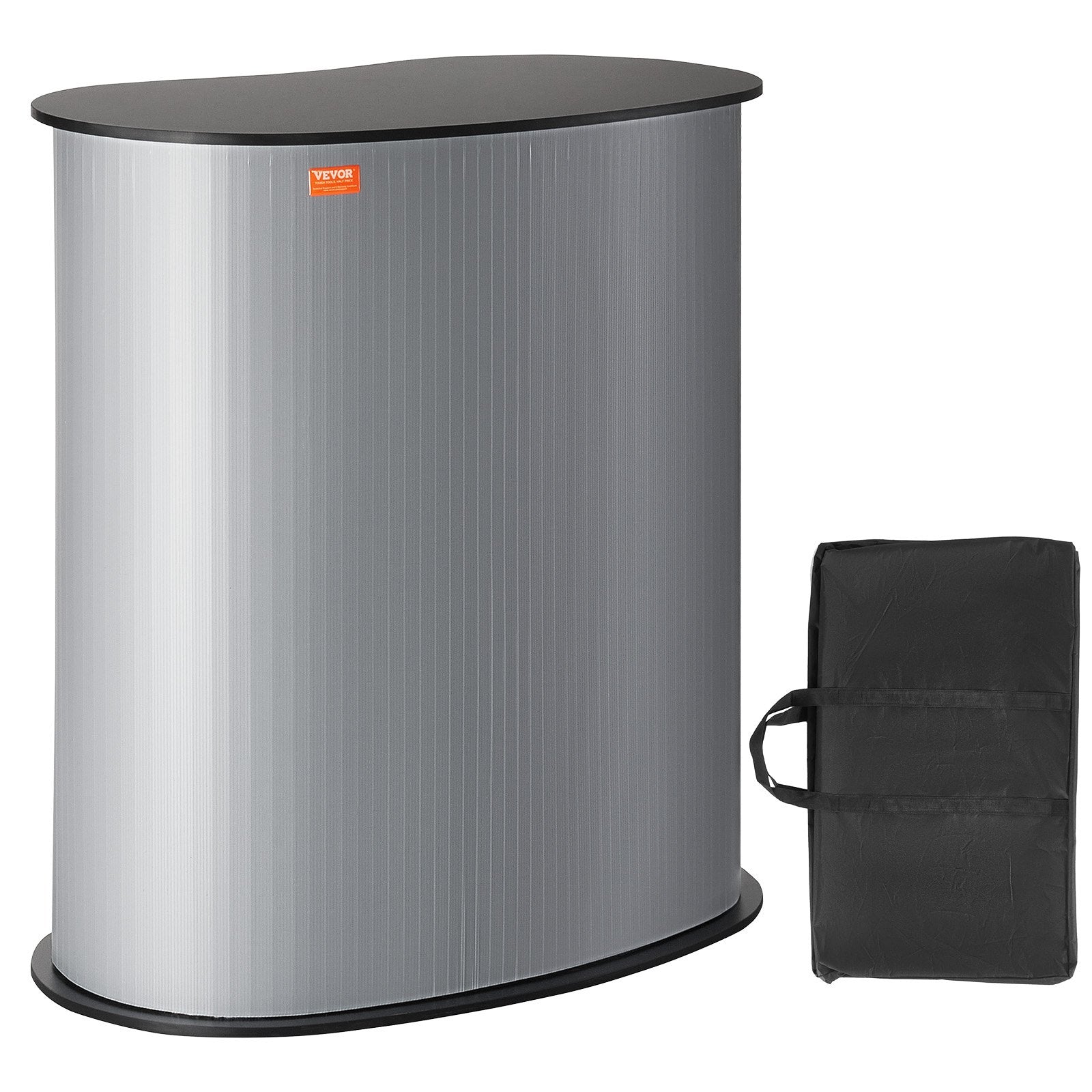 VEVOR Portable Tradeshow Podium Table, 35.43" x 19.29" x 37.01", Display Exhibition Counter Stand Booth Fair with Wall, Foldable Promotion Retail Bar Table Pop Up Podium Counter with Carrying Bag 