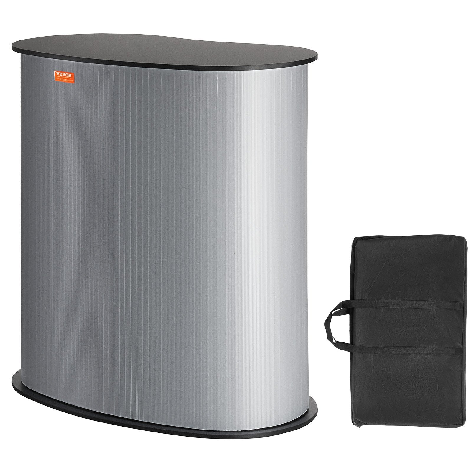 VEVOR Portable Tradeshow Podium Table, 35.43" x 19.29" x 37.01", Display Exhibition Counter Stand Booth Fair with Wall, Foldable Promotion Retail Bar Table Pop Up Podium Counter with Carrying Bag 