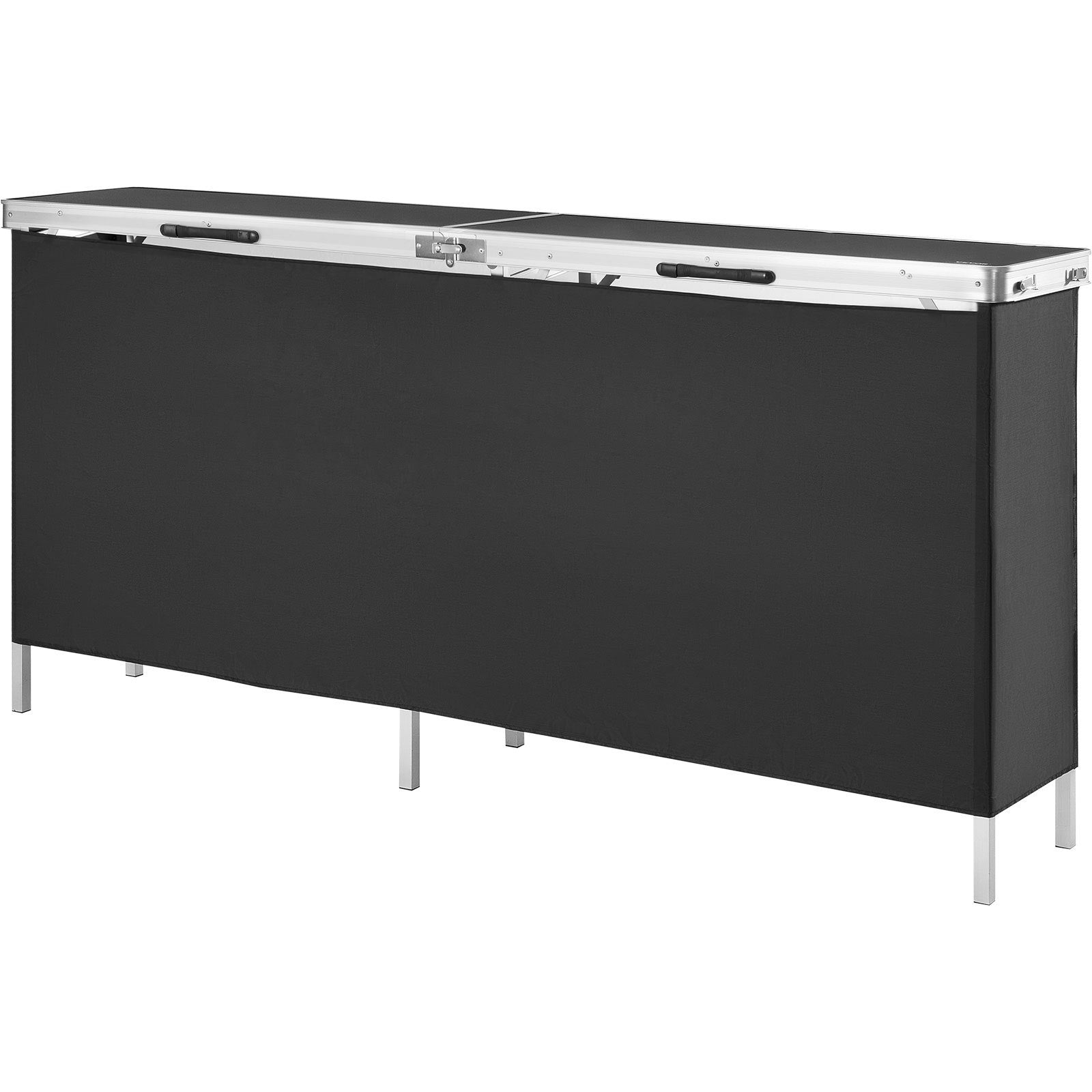 VEVOR Portable Tradeshow Podium Table, 77.95" x 15.16" x 34.65", Display Exhibition Counter Stand Booth Fair with Wall, Foldable Promotion Retail Bar Table Podium with Storage Rack and Carrying Bag 
