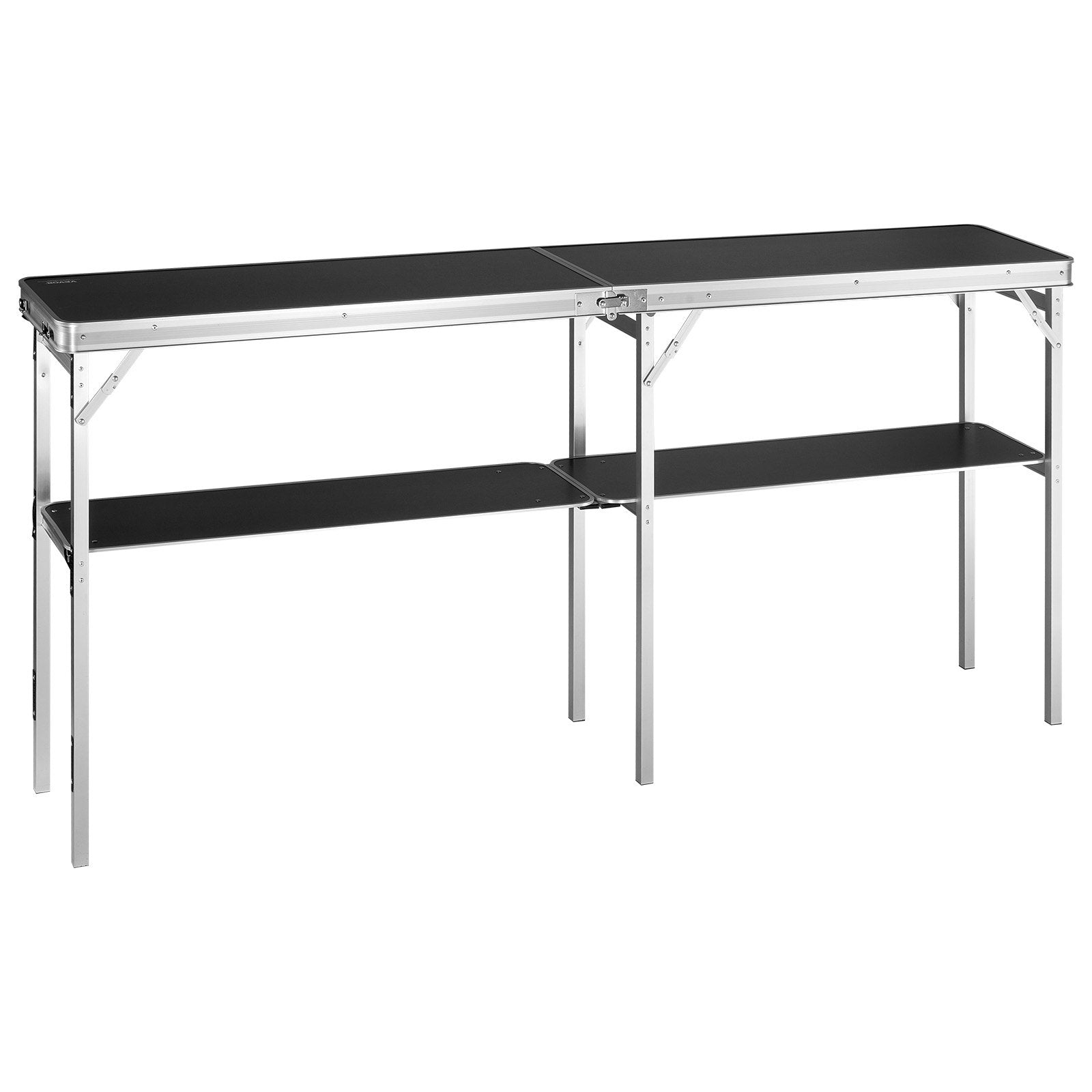 VEVOR Portable Tradeshow Podium Table, 77.95" x 15.16" x 34.65", Display Exhibition Counter Stand Booth Fair with Wall, Foldable Promotion Retail Bar Table Podium with Storage Rack and Carrying Bag 