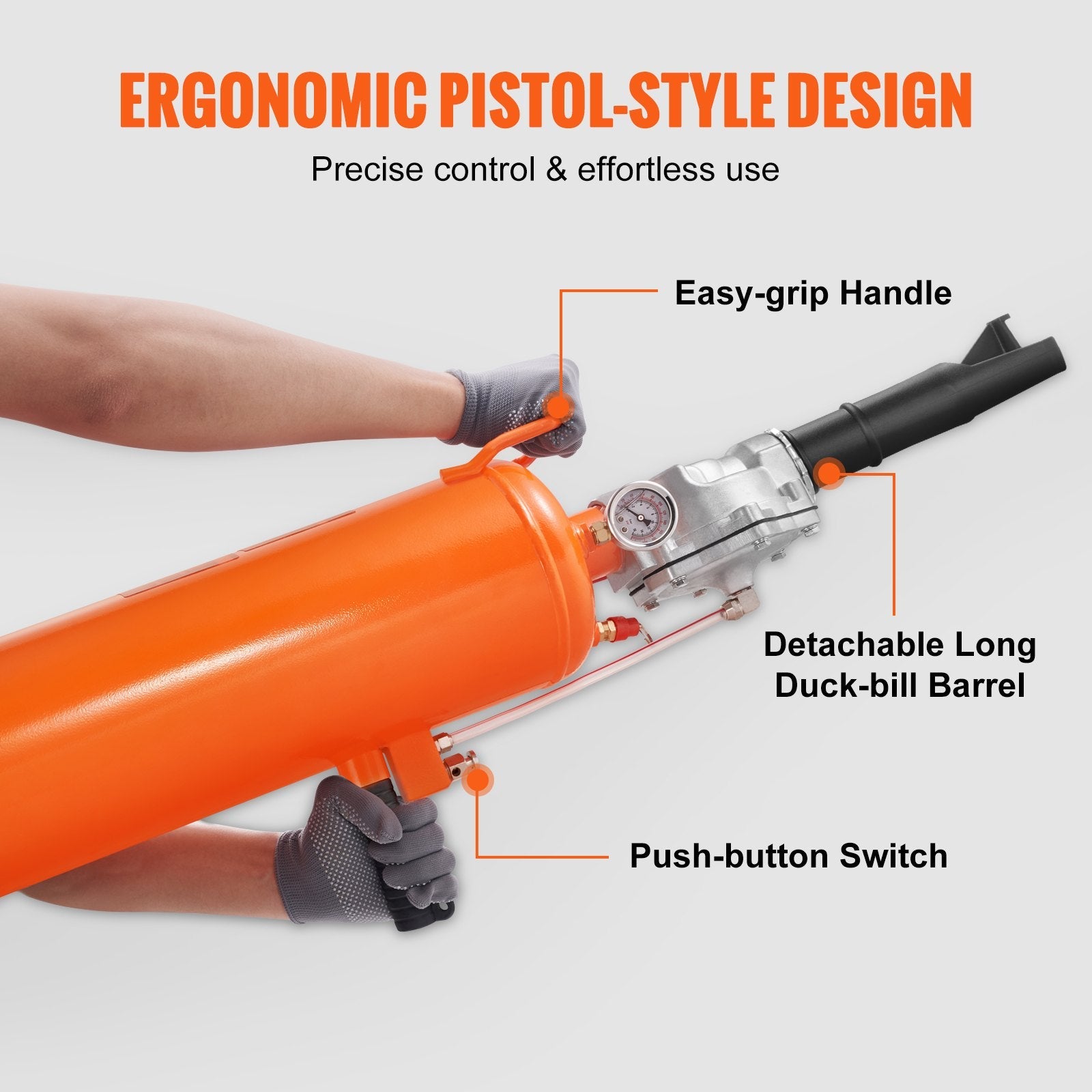 VEVOR Tire Bead Setter, 8L Capacity, 120 PSI Air Bead Blaster, Handheld & Portable Inflation Device, 85-116 PSI for Trucks, Tractors, ATVs & Cars 