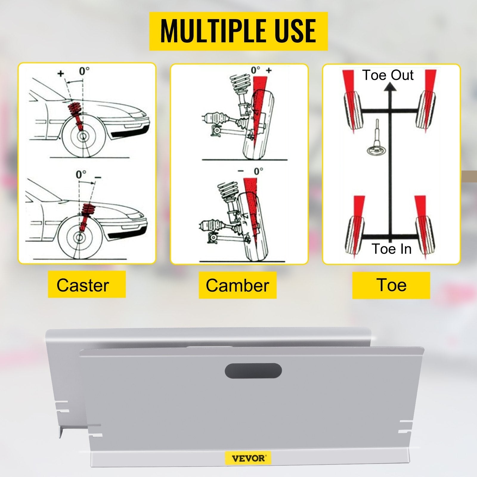 VEVOR Wheel Alignment Tool, Toe Plates without Probes, Aluminum Alloy Toe Alignment Plates, Double 16ft Tape Measures Alignment Tools Automotive, Wheel Alignment Tool Gauge Camber Caster 