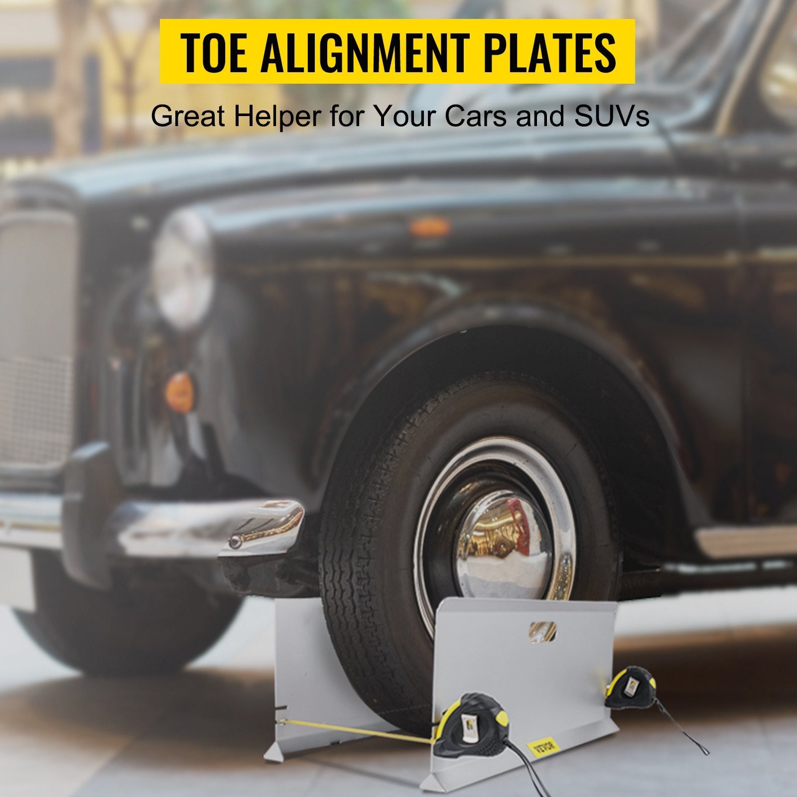 VEVOR Wheel Alignment Tool, Toe Plates without Probes, Aluminum Alloy Toe Alignment Plates, Double 16ft Tape Measures Alignment Tools Automotive, Wheel Alignment Tool Gauge Camber Caster 