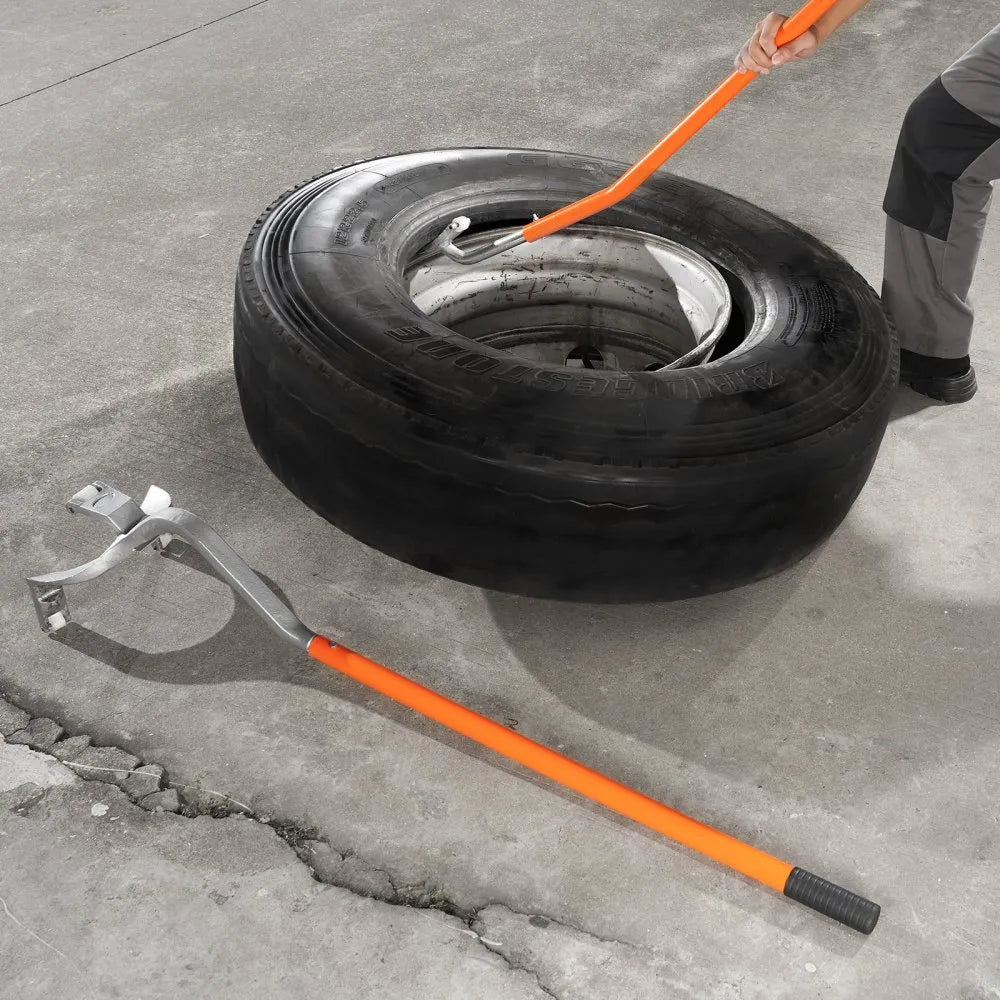 VEVOR Tire Mount Demount Tool, 22.5"-24.5" Manual Steel Tire Changer Mount Demount Removal Tool, with Extra Bead Keeper, Tubeless Truck Bead Breaker, 3 PCS Tire Changing Tools, Orange