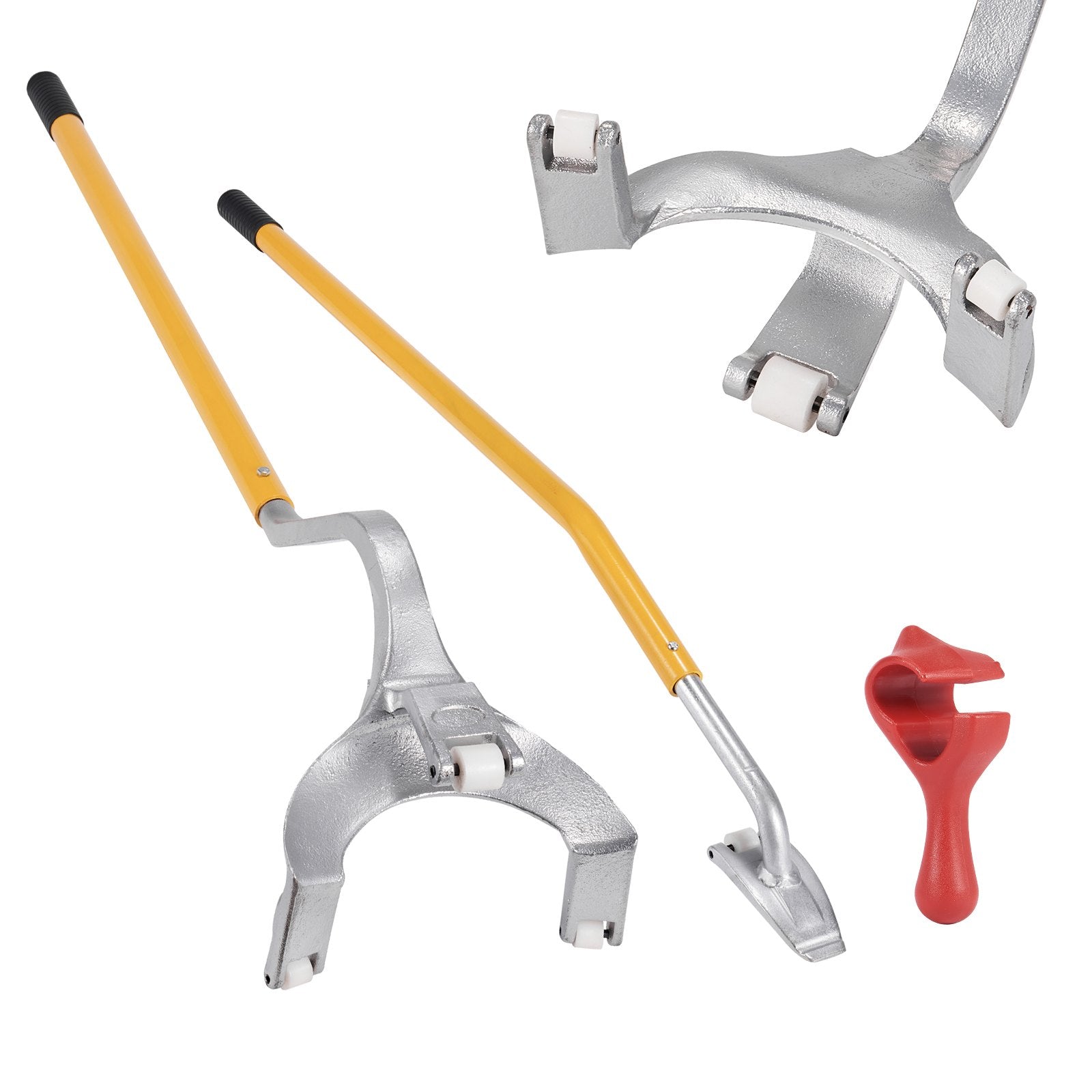 VEVOR Tire Mount Demount Tool, 22.5-24.5 inch Manual Steel Tire Changer Mount Demount Removal Tool, with Extra Bead Keeper, Tubeless Truck Bead Breaker, 3 PCS Tire Changing Tools, Orange 