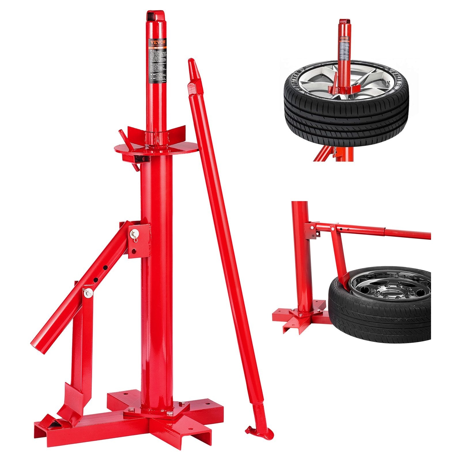 VEVOR Manual Tire Changer, Portable Hand Bead Breaker Mounting Tool for 8" - 16" Tires, Compatible with Car Truck Trailer, Tire Mounting Machine for Home Garage Small Auto Shop 