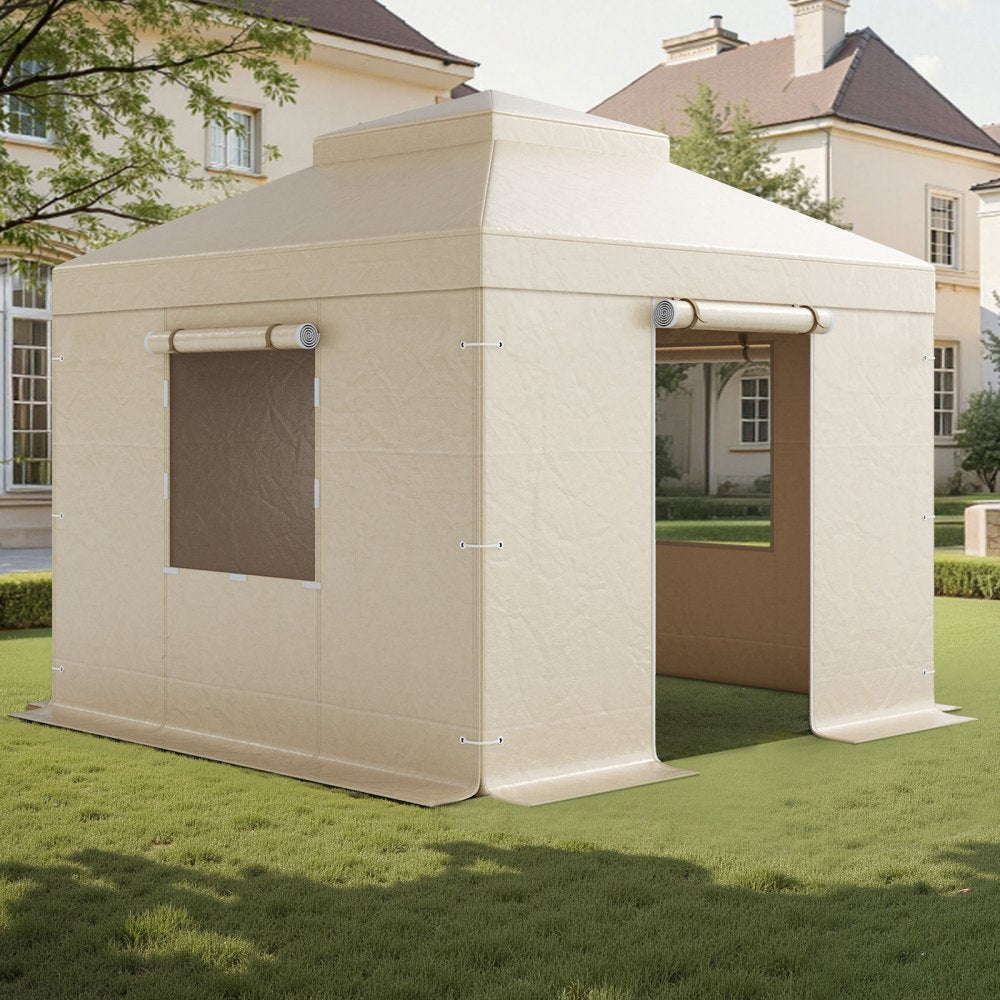 10' x 10' Winter Gazebo Cover with Sidewalls & Mesh Windows