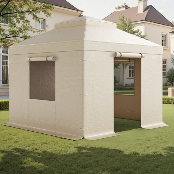 10' x 10' Winter Gazebo Cover with Sidewalls & Mesh Windows