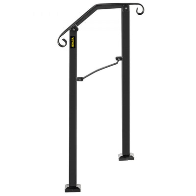 Fits 1 Step Handrail Arch #1 Matte Black Iron Powder Coating Brick Steps 