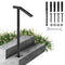 VEVOR Single Post 1-2, Black Steel Railing 441LBS Capacity Baking Varnish Iron Stairs Stylish Handrails for Outdoor Steps with Expansion Bolts & Drill Bit