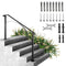 VEVOR Handrails for Outdoor Steps, Fit 4 or 5 Steps Outdoor Stair Railing, Arch#4 Wrought Iron Handrail, Flexible Porch Railing, Black Transitional Handrails for Concrete Steps or Wooden Stairs