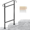 VEVOR Wrought Iron Handrail, Fit 1 or 2 Steps Outdoor Stair Railing, Adjustable Front Porch Hand Rail, Black Transitional Hand railings for Concrete Steps or Wooden Stairs with Installation Kit