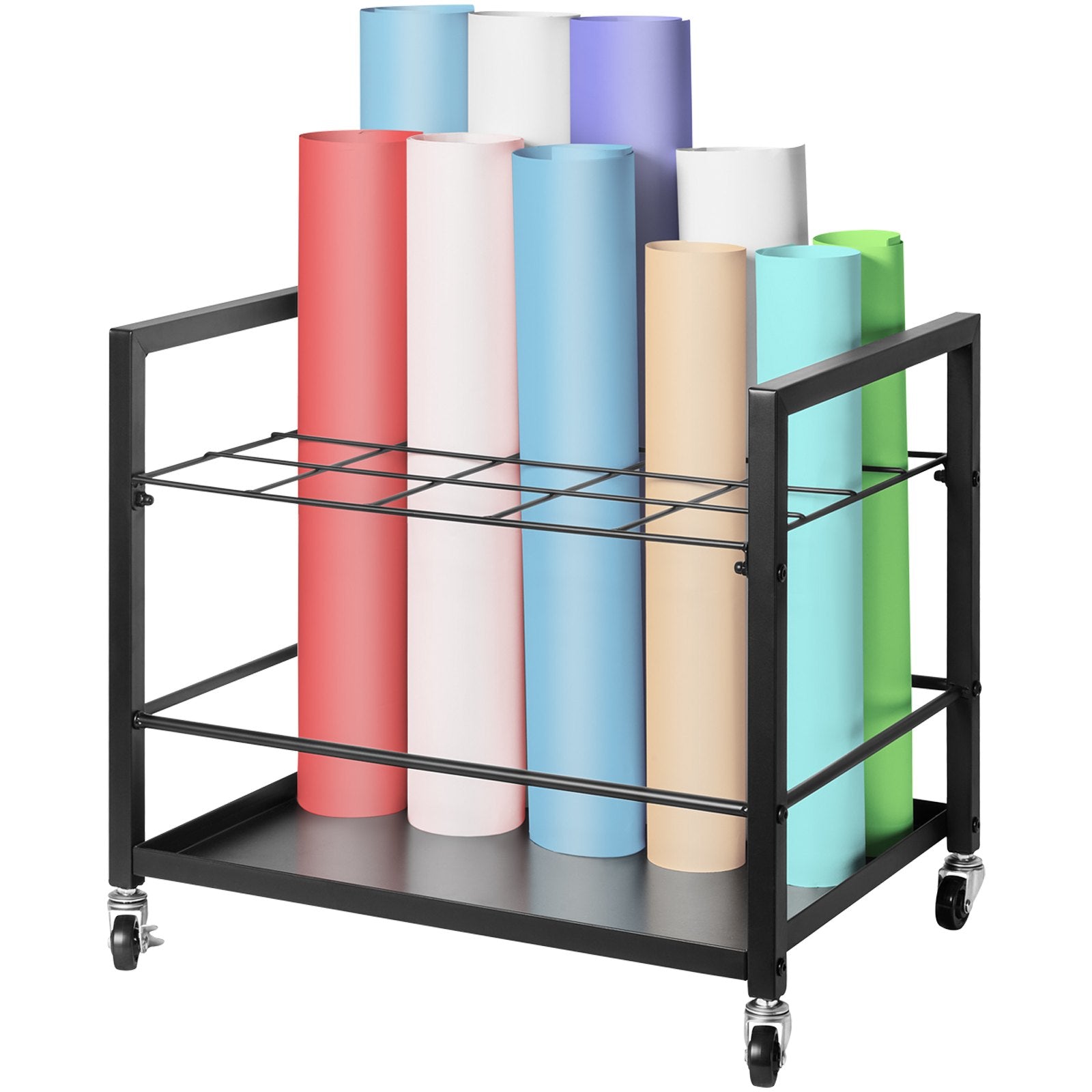 VEVOR Blueprint Storage Rack 20 Slots Mobile Roll File Holder for Architectural 