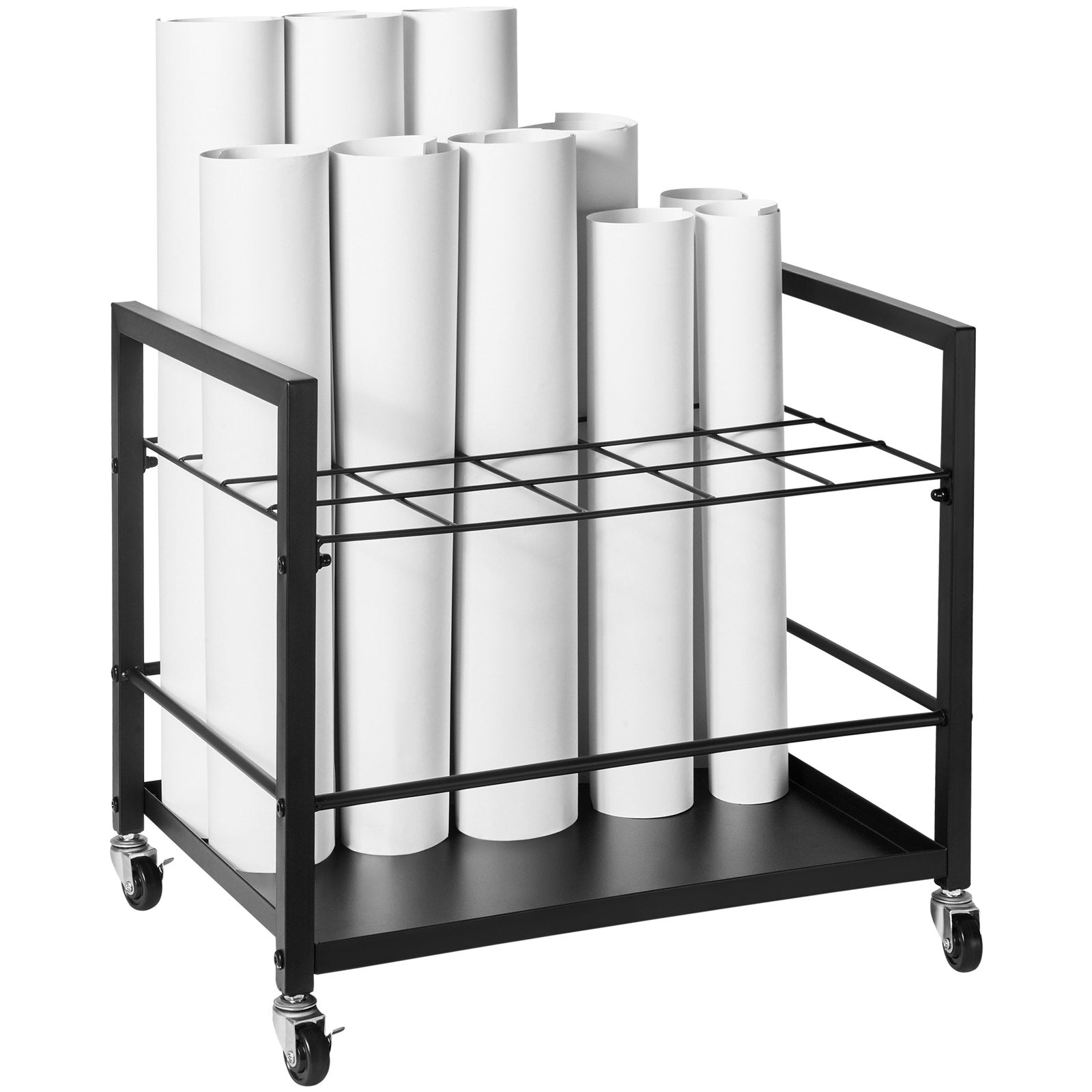VEVOR Blueprint Storage Rack 20 Slots Mobile Roll File Holder for Architectural 