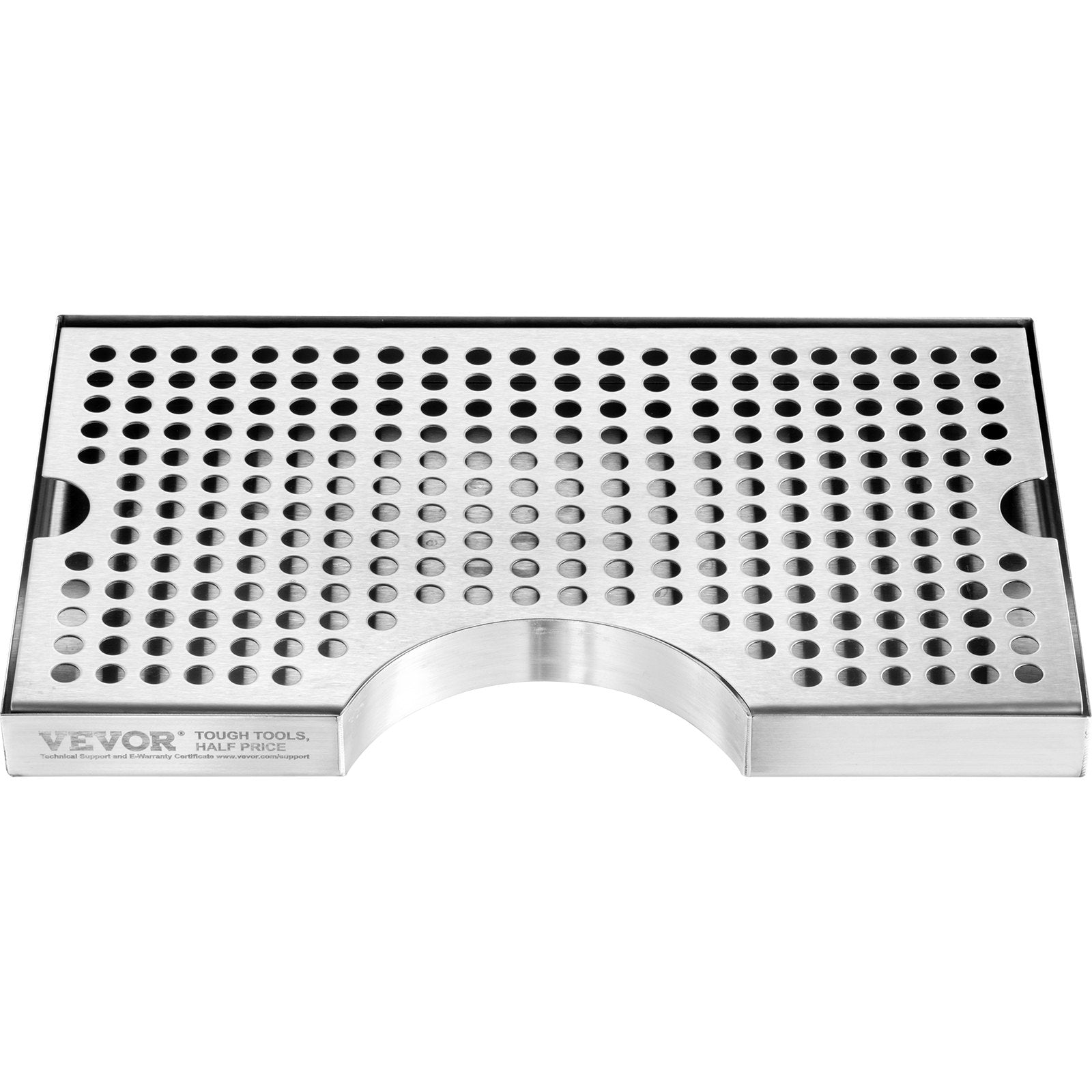 VEVOR Kegerator Beer Drip Tray, 304 Stainless Steel Keg Drip Trays with 4 Non-Slip Rubber Pads and Detachable Cover, Heat / Cold Resistant Beer Tower Drip Pan for Bar Restaurant Coffee Shop Home 