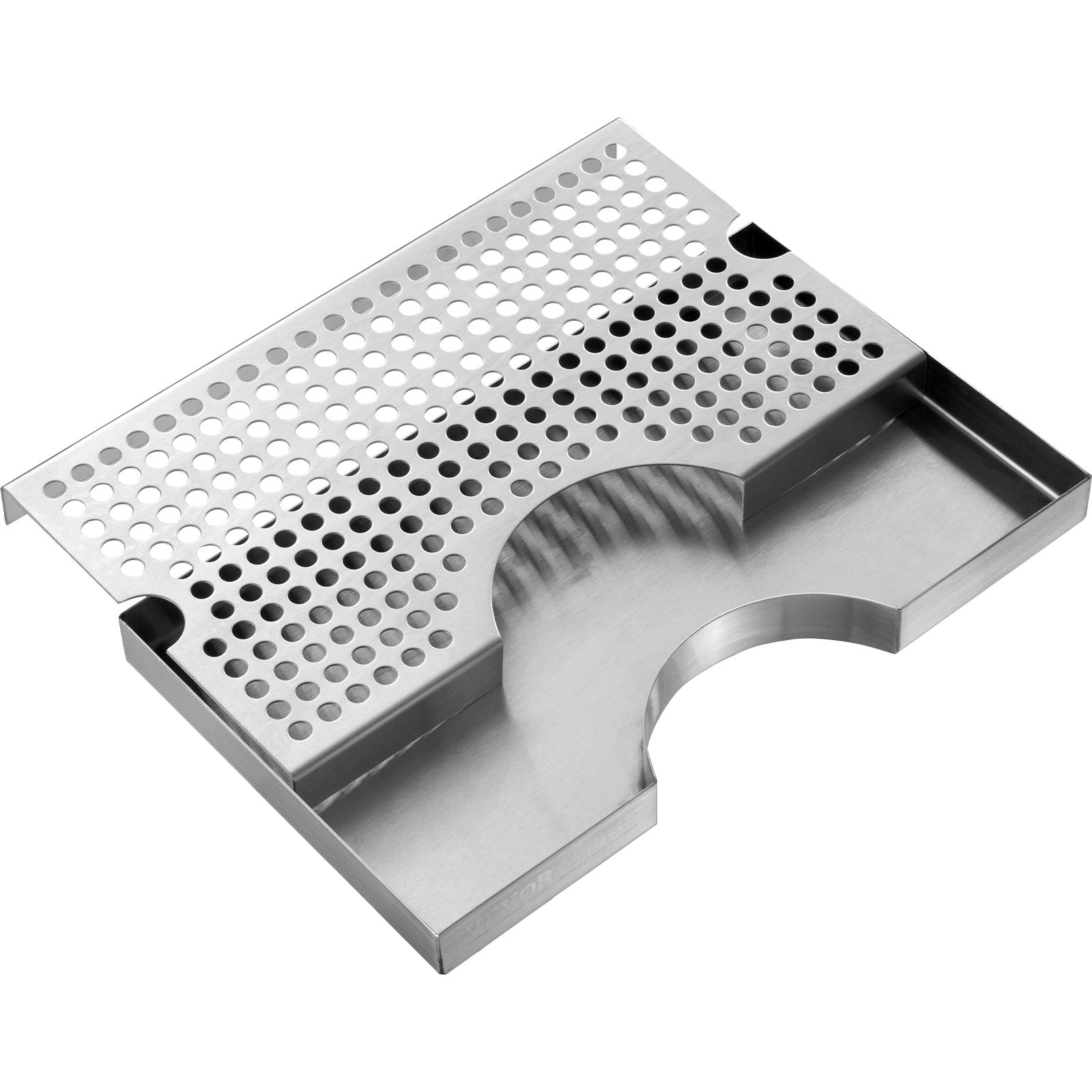 VEVOR Kegerator Beer Drip Tray, 304 Stainless Steel Keg Drip Trays with 4 Non-Slip Rubber Pads and Detachable Cover, Heat / Cold Resistant Beer Tower Drip Pan for Bar Restaurant Coffee Shop Home 