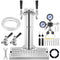 VEVOR Kegerator Tower Kit, Dual Taps Beer Conversion Kit, Stainless Steel Keg Beer Tower Dispenser with Dual Gauge CGA320 Regulator & D-System Keg Coupler, Beer Drip Tray for Party Home
