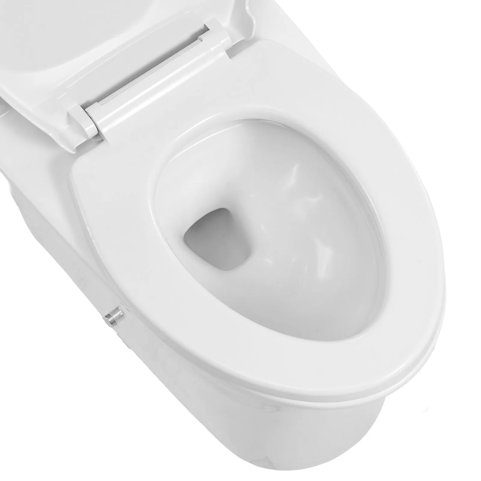 VEVOR One-Piece Toilet, Elongated Toilet Vortex Dual-Flush 1.0/1.28 GPF, Toilets for Bathroom with Comfortable Chair Seat, Standard Height, Easy-Clean Skirted Design, 12 inch Rough-In, White + Black 