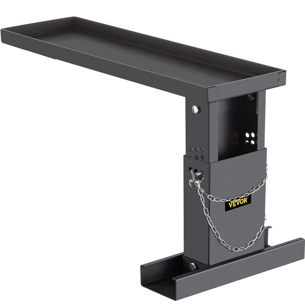 VEVOR 23.4x7.6-Inch Ladder Extender, Extension Ladder 12.25-19.7-Inch Adjustable Height Range, Ladder Leveling Tool, Stair Ladder Extension with Chain Pins in Steel for Stairs, in Black Powder Coated 