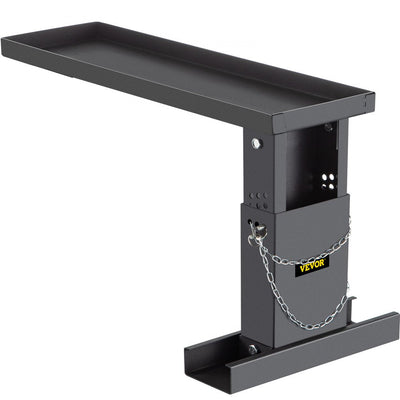 VEVOR 23.4x7.6-Inch Ladder Extender, Extension Ladder 12.25-19.7-Inch Adjustable Height Range, Ladder Leveling Tool, Stair Ladder Extension with Chain Pins in Steel for Stairs, in Black Powder Coated 