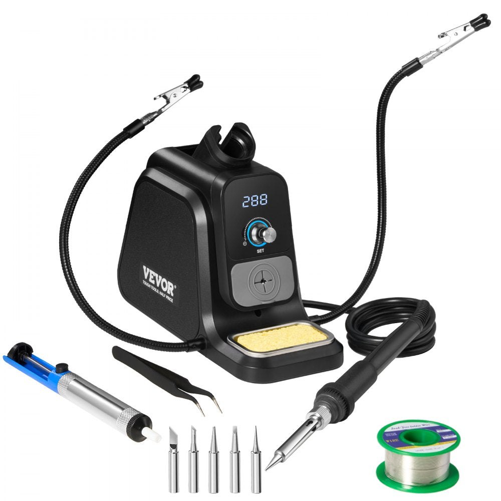 VEVOR Soldering Iron Station 80W LED Display Soldering Station Kit Helping Hands 