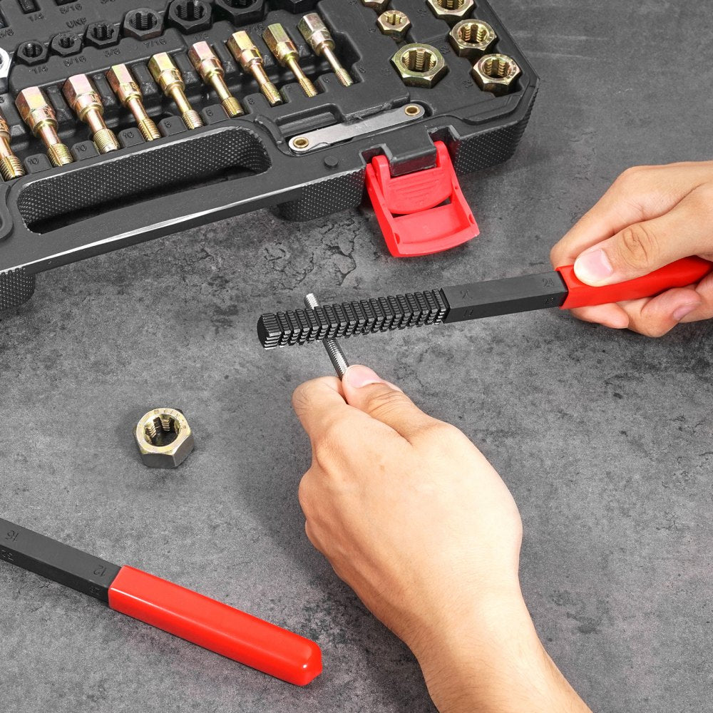 VEVOR 61PCS Thread Chaser Set UNC UNF Metric Thread Restorer Tool Rethreading 