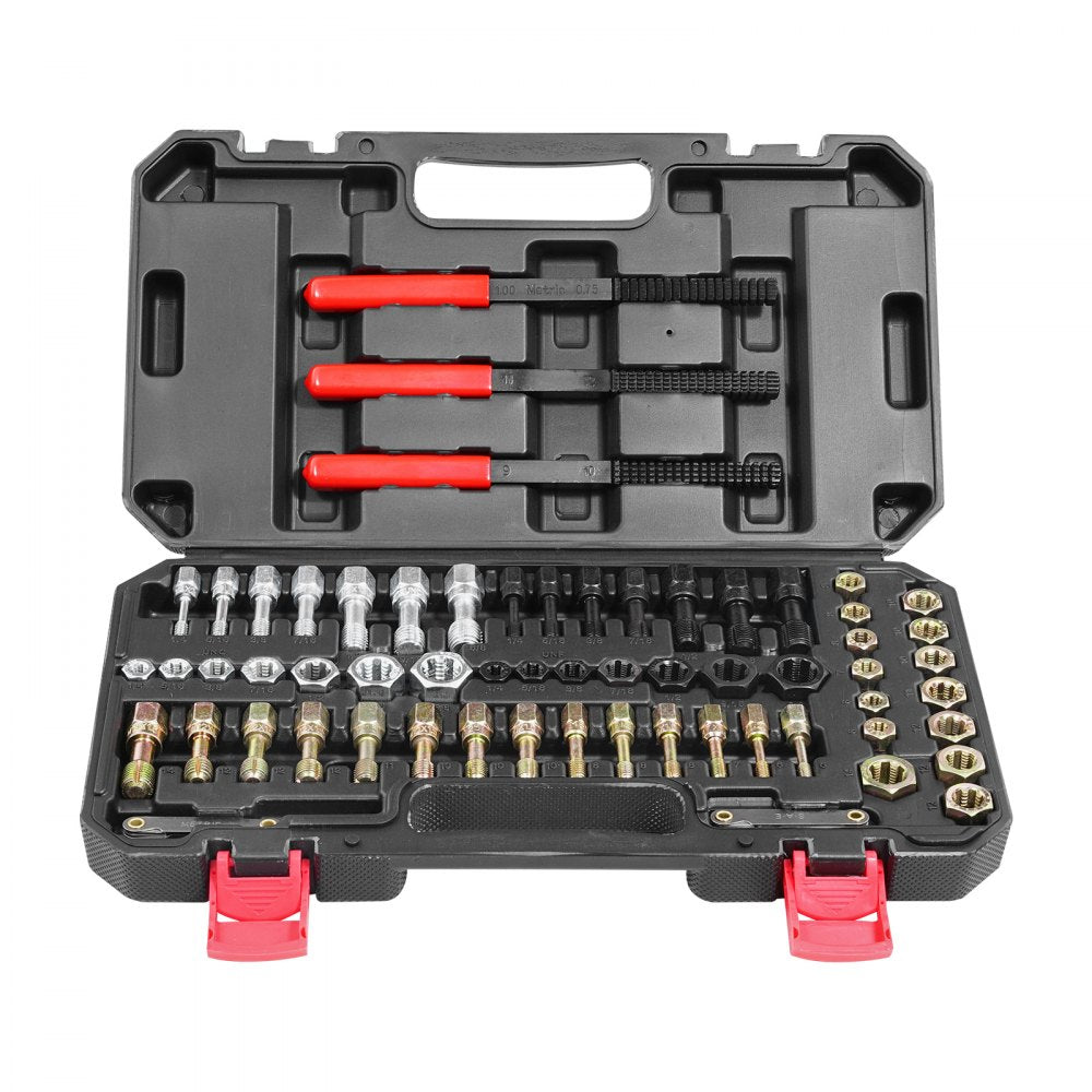 VEVOR 61PCS Thread Chaser Set UNC UNF Metric Thread Restorer Tool Rethreading 