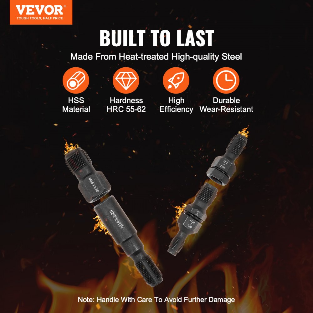 VEVOR 7PCS Thread Chaser Set Metric Thread Restorer Tool Automotive Rethreading 