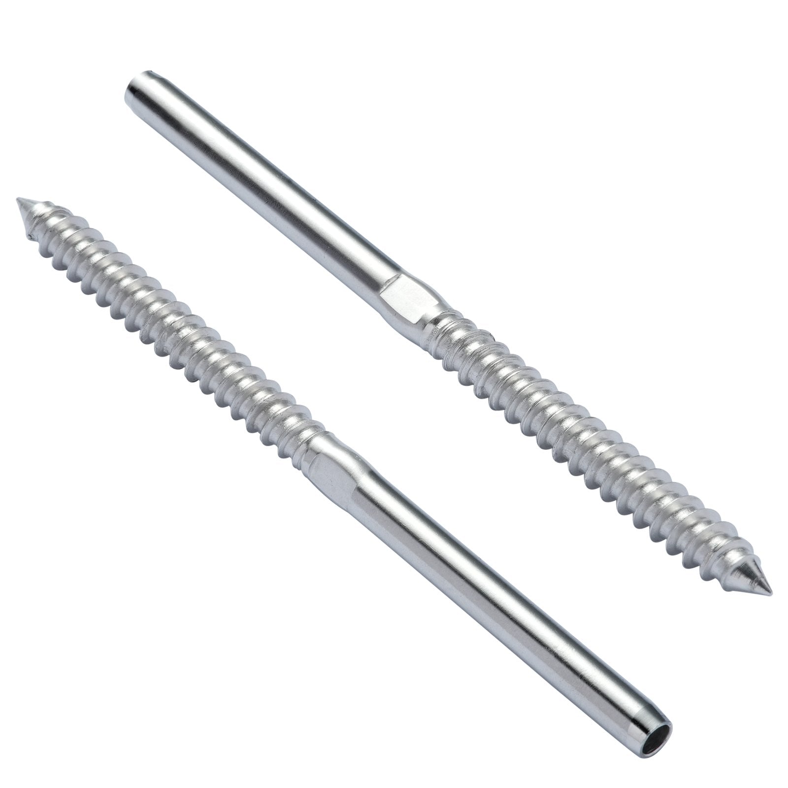 VEVOR 122 Pack Cable Railing Swage Threaded Stud Tension End Fitting Terminal for 1/8" Deck Cable Railing, T316 Stainless Steel, Cable Railing Tensioner 1/8" for Wood/Metal Post, Silver 