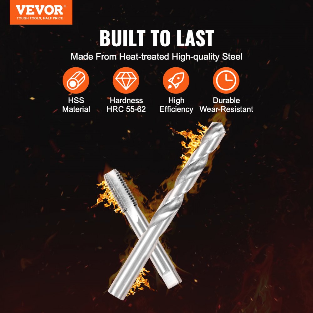 VEVOR Helicoil Thread Repair Kit 338-Piece SAE and Metric Rethreading Tool Kit 