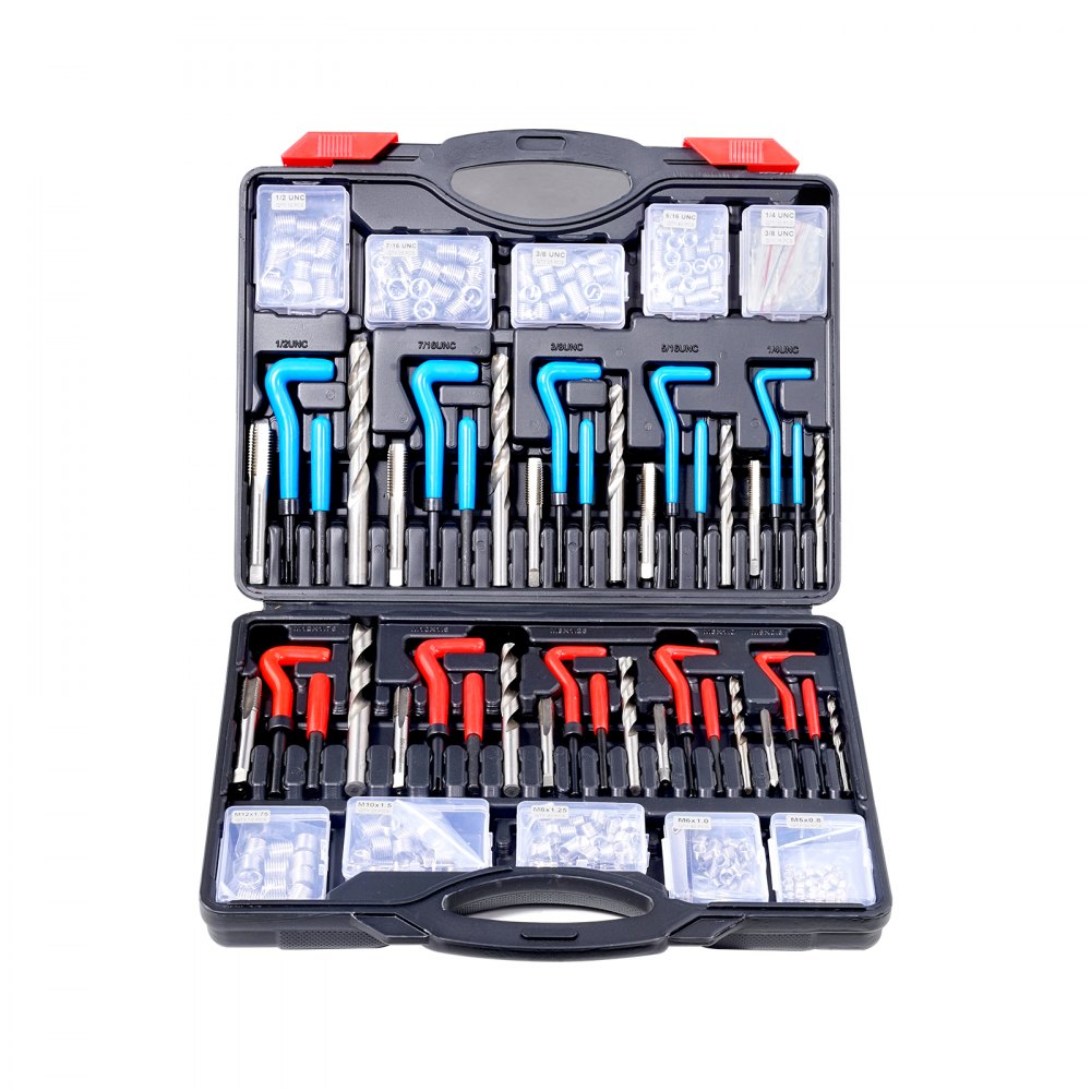 VEVOR Helicoil Thread Repair Kit 338-Piece SAE and Metric Rethreading Tool Kit 