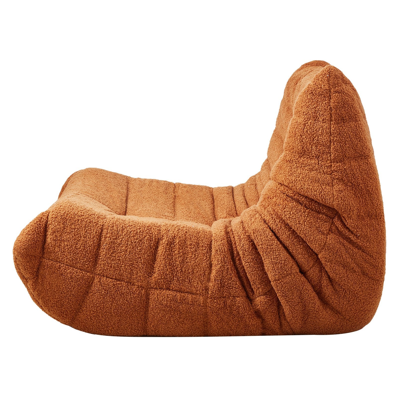 VEVOR L-Shaped Bean Bag Chair with Soft Armrests and Storage Pocket Brown 