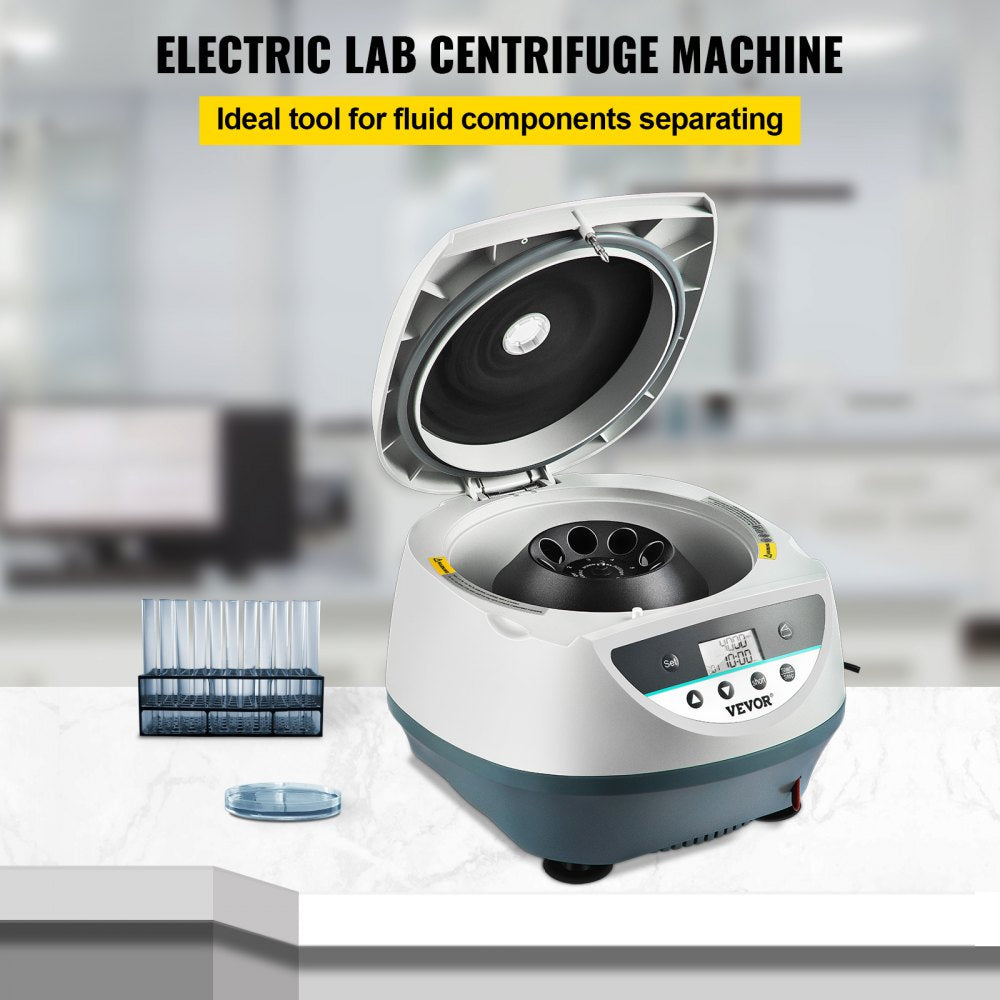 VEVOR Lab Benchtop Centrifuge, 8 x 15mL 500-5000 RPM LCD Centrifuge 10s-99min Desktop Centrifuge Machine Low Noise Mini Centrifuge Machine for Lab Hospital College, 3074xg RCF Max 