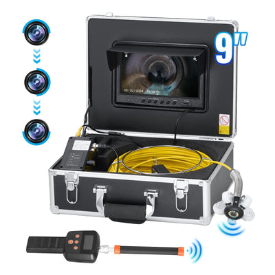 VEVOR Sewer Camera 165 ft Self-Leveling Duct Camera with 512Hz Locator 36X Zoom 
