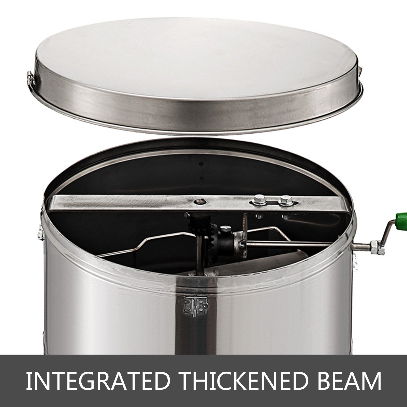 VEVOR Honey Extractor Bee Honey Extractor Manual Honeycomb Spinner 2 Two Frame Stainless Steel Beekeeping Accessory (2 Frame Honey Extractor) 