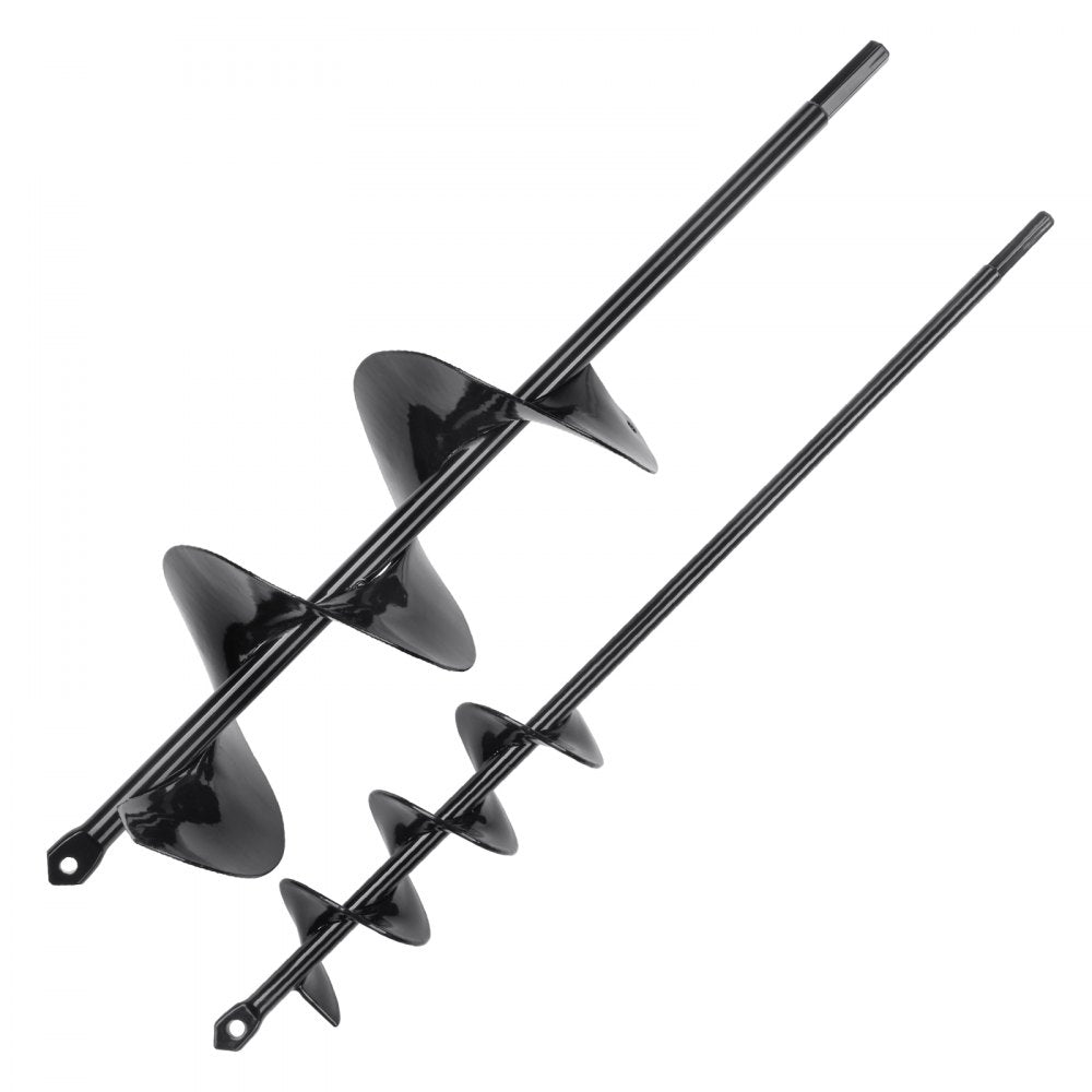 VEVOR Auger Drill Bits for Planting Set of 2, 2" x 16", 4" x 16" Garden Auger Drill Bits, Spiral Drill Bit for Post Hole Digger, Bulbs Planting & Holes Digging, for 3/8" Hex Drive Drill 