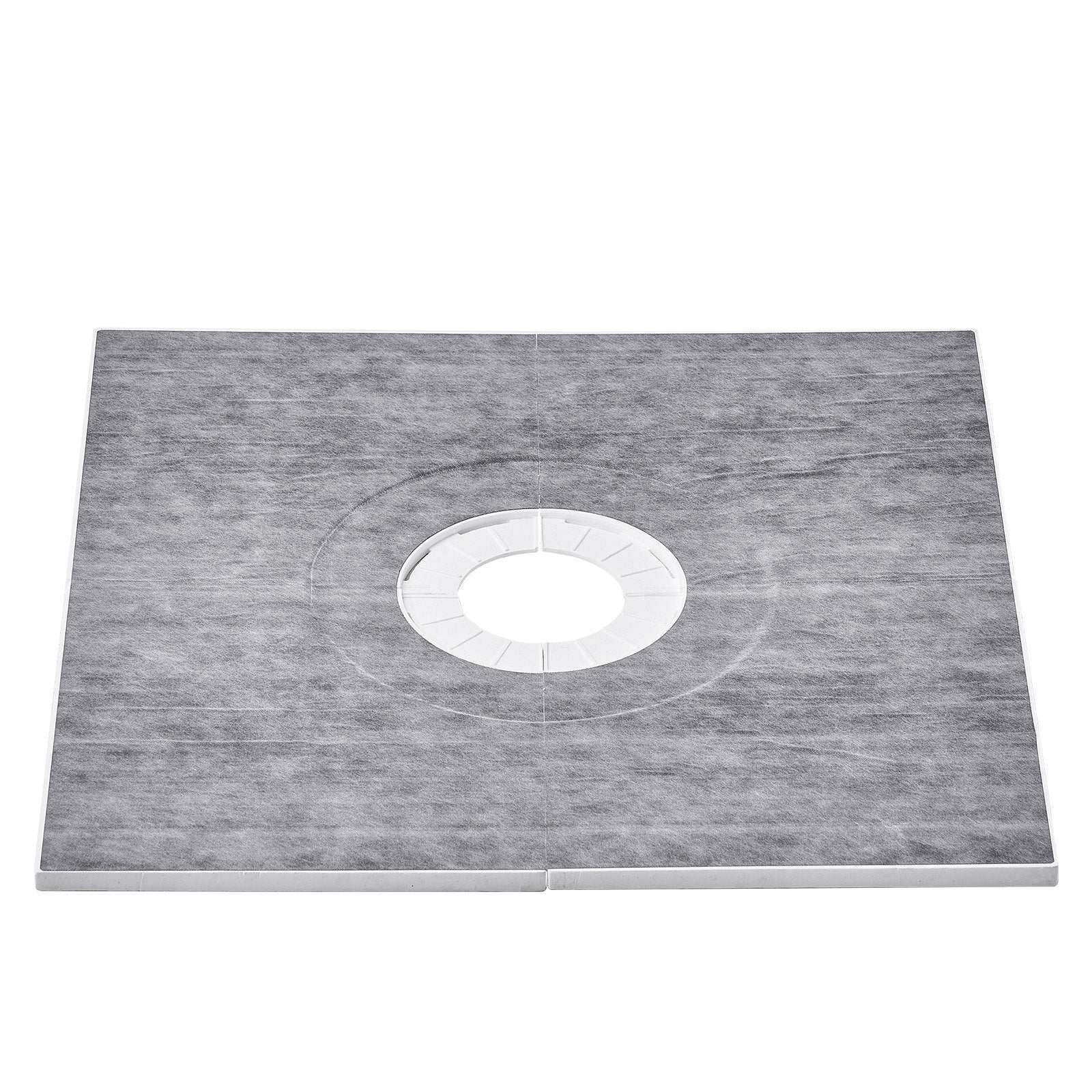 VEVOR Shower Curb Kit, 36"x36" Shower Pan Kit with 6.3" Central Drain, Lightweight EPS Shower Installation Kits with 2 Waterproof Cloths, Shower Pan Slope Sticks Fit for Bathroom 