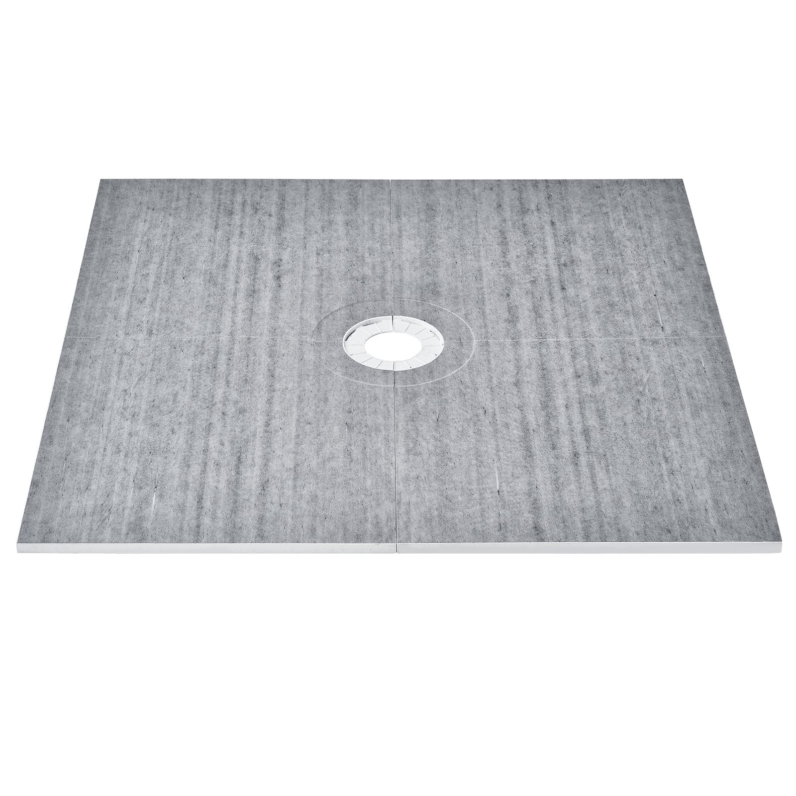 VEVOR Shower Curb Kit, 72"x72" Shower Pan Kit with 6.3" Central Drain, Lightweight EPS Shower Installation Kits with 2 Waterproof Cloths, Shower Pan Slope Sticks Fit for Bathroom 