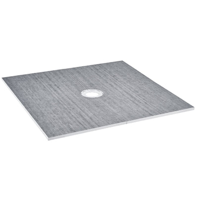 VEVOR Shower Curb Kit, 72"x72" Shower Pan Kit with 6.3" Central Drain, Lightweight EPS Shower Installation Kits with 2 Waterproof Cloths, Shower Pan Slope Sticks Fit for Bathroom 