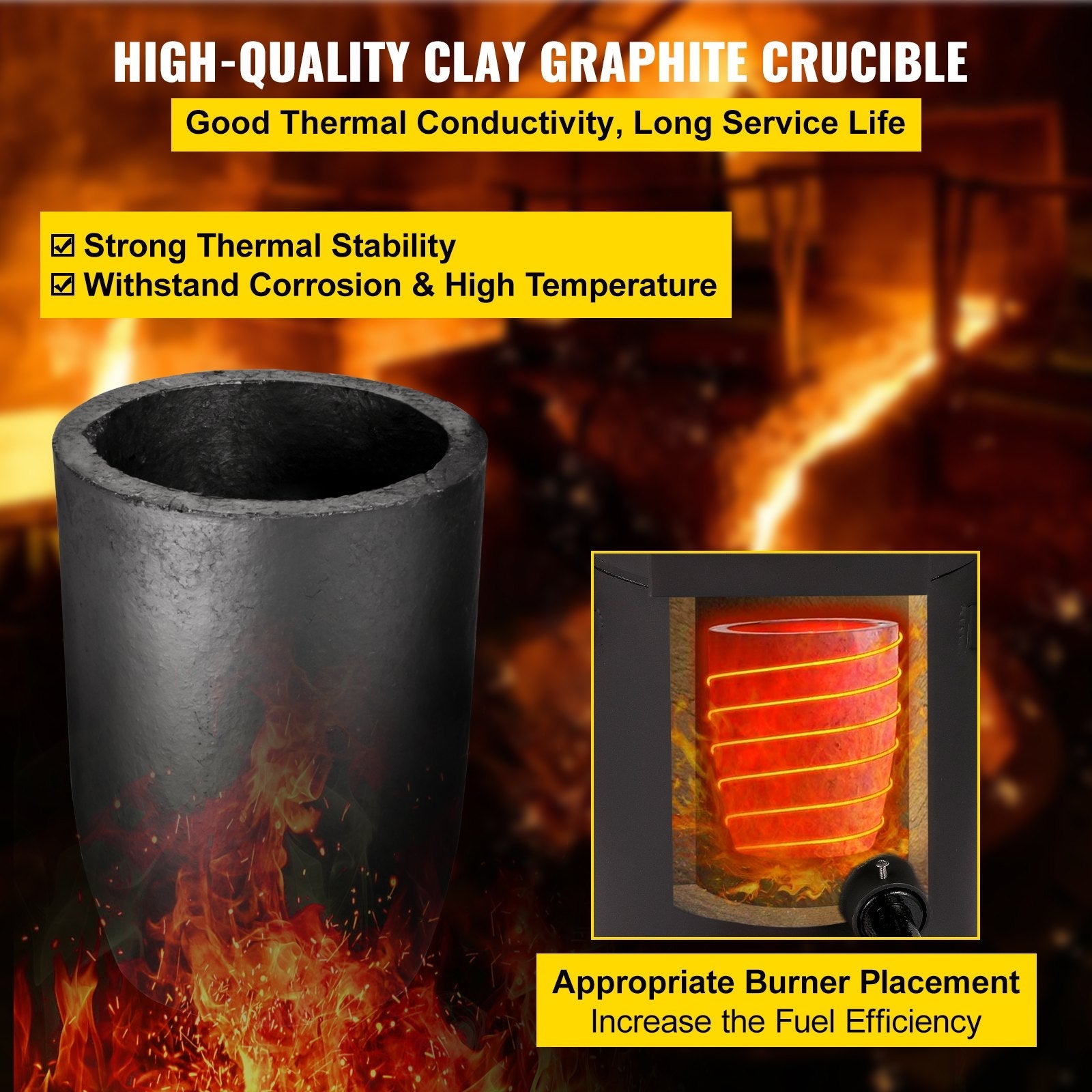 VEVOR Propane Melting Furnace, 2462°F, 4 KG Metal Foundry Furnace Kit with Graphite Crucible and Tongs, Casting Melting Smelting Refining Precious Metals Like Gold Silver Aluminum Copper Brass Bronze 