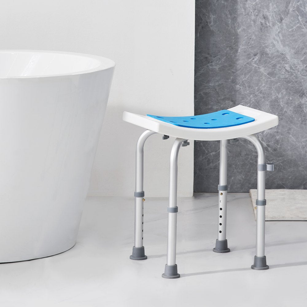 VEVOR Shower Chair, Adjustable Height Shower Stool, Shower Seat for Inside Shower or Tub, Non-Slip Bench Bathtub Stool Seat for Elderly Disabled Handicap, 350 LBS Capacity 