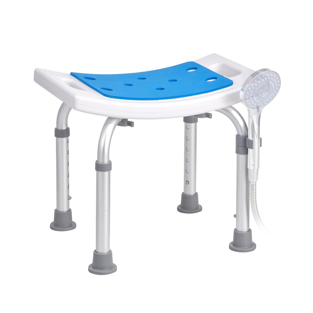 VEVOR Shower Chair, Adjustable Height Shower Stool, Shower Seat for Inside Shower or Tub, Non-Slip Bench Bathtub Stool Seat for Elderly Disabled Handicap, 350 LBS Capacity 