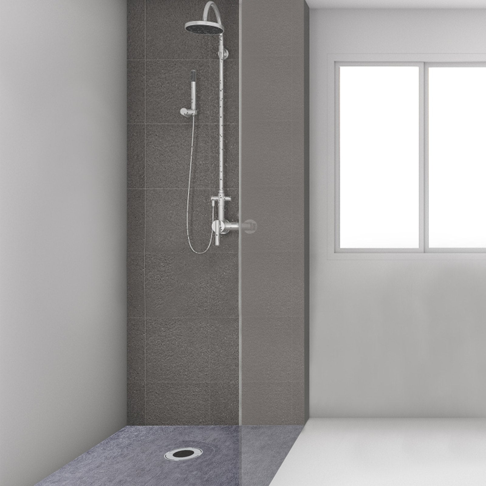 Vevor 38''x60'' Shower Kit With Shower Tray & Curb With Central Drain Kit Abs 