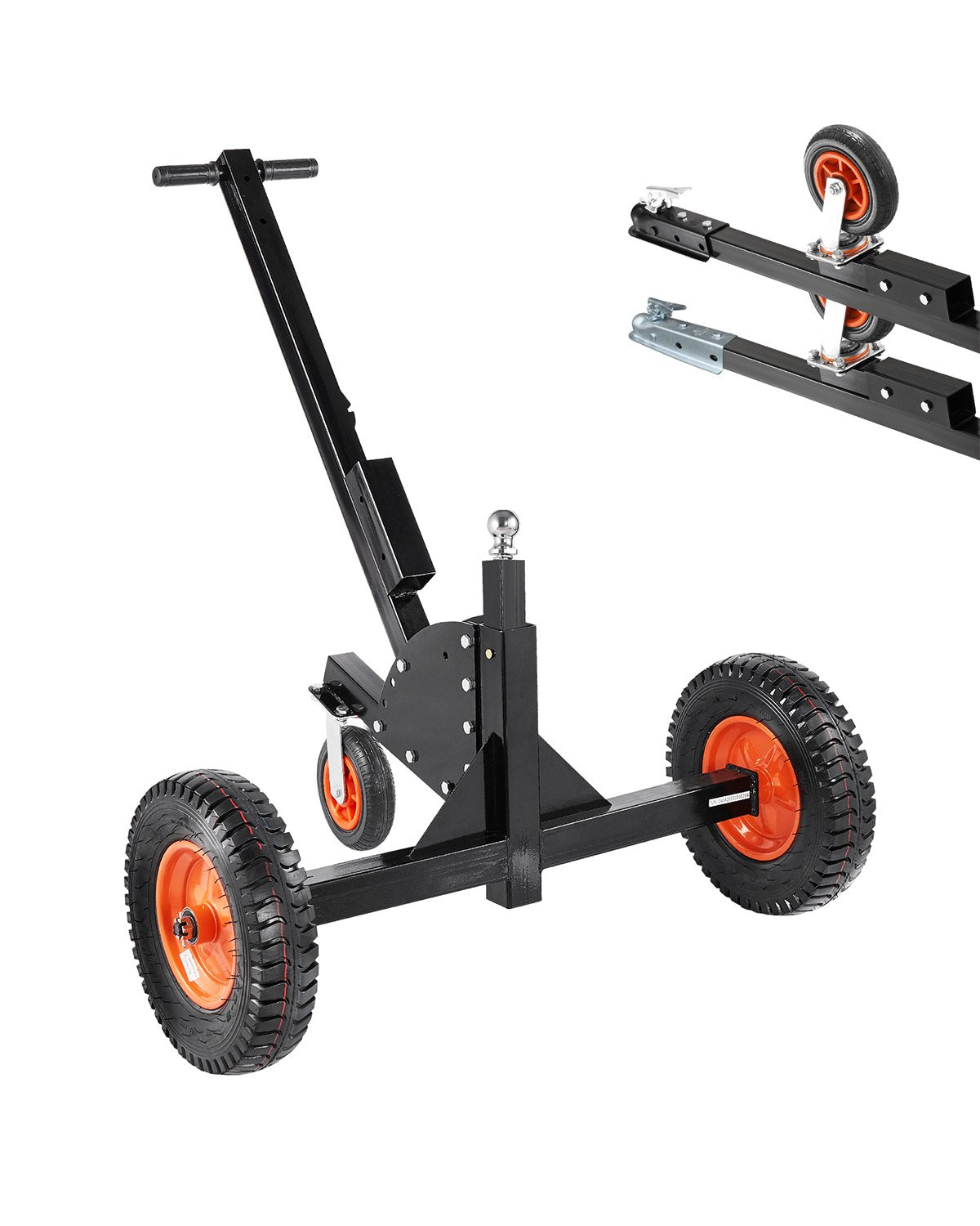 1500lbs 2-in-1 Trailer Dolly 22 and 26 in Adjustable Height 2in Ball with Caster 