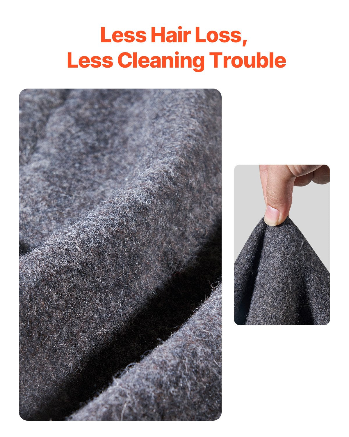 VEVOR Wool Camping Blanket 64" x 88" Warm for Camping Hiking Travel Light Grey 