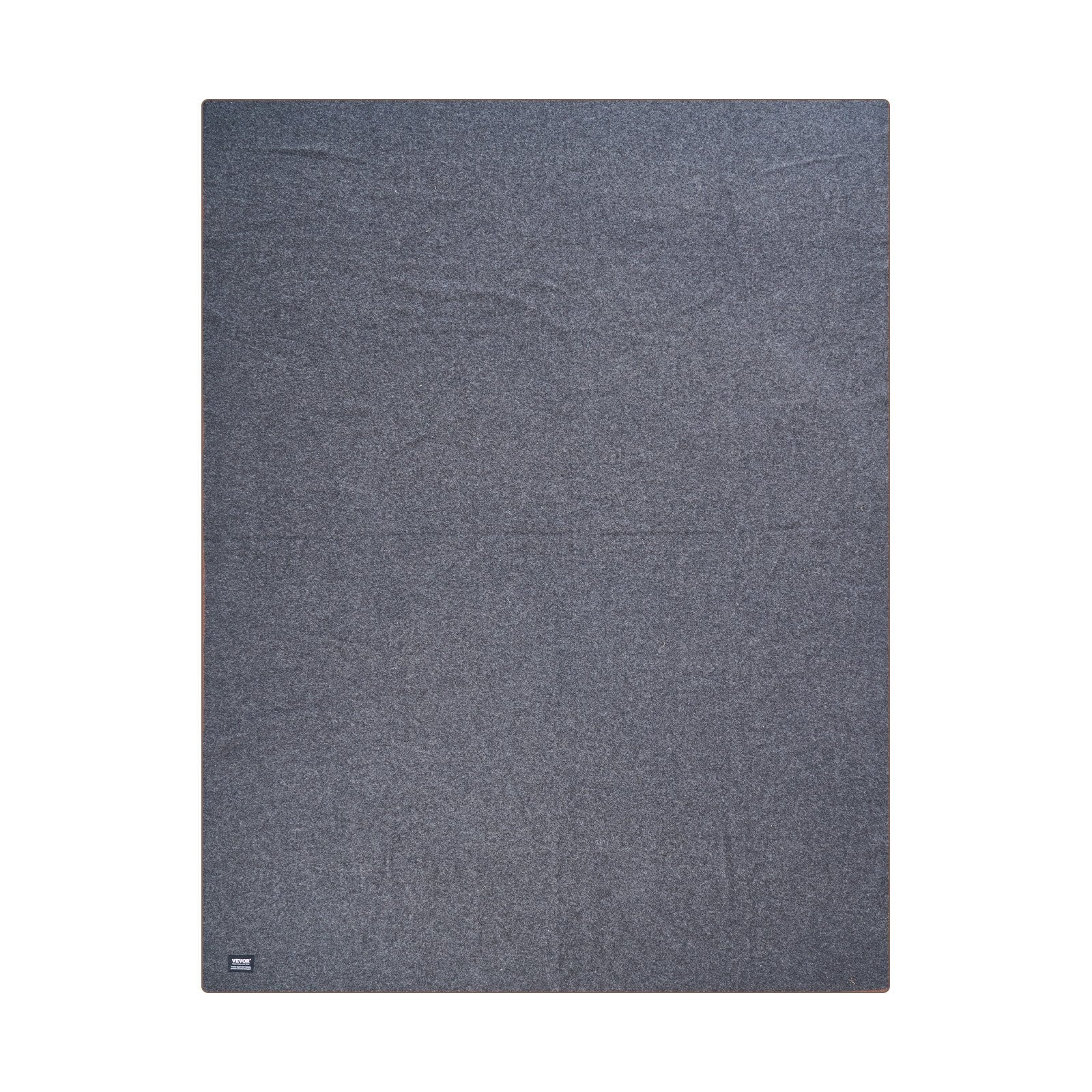 VEVOR Wool Camping Blanket 64" x 88" Warm for Camping Hiking Travel Light Grey 