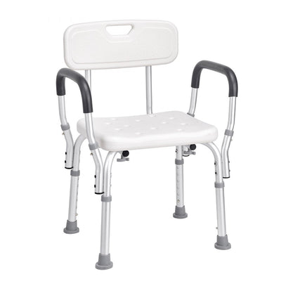VEVOR Shower Chair, Shower Seat with Back, Adjustable Height Shower Stool, Shower Chair for Inside Shower Bathtub, Non-slip Bathroom Bench Bath Chair for Elderly Disabled Handicap, 350 LBS Capacity 