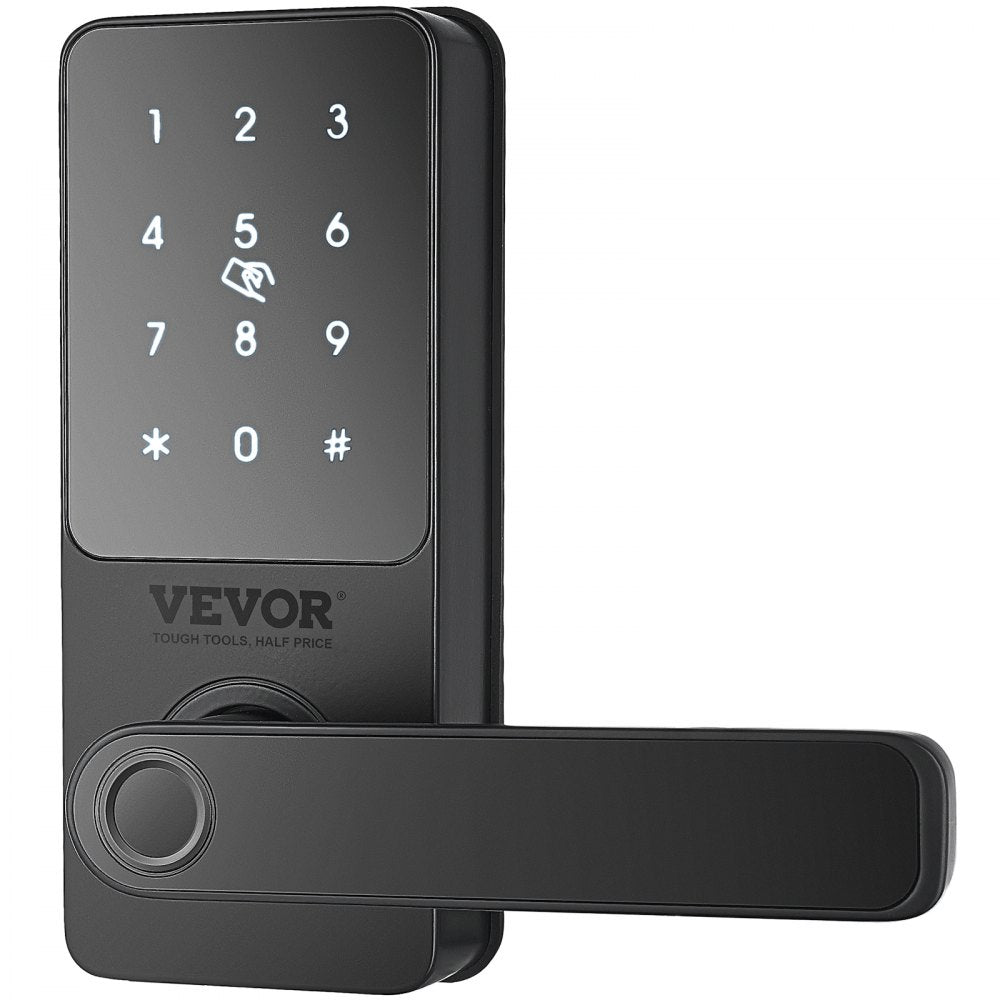 VEVOR Smart Lock, 5-in-1 Smart Door Knob, Fingerprint Deadbolt with App Control, Keyless Entry Door Lock with Handle, Bluetooth Smart Lock, Biometric Door Lock, Keypad Digital Door Lock for Front Door 