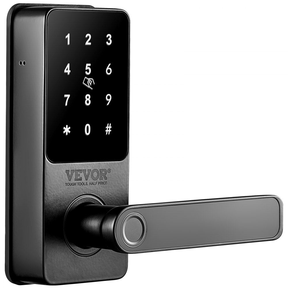 VEVOR Smart Lock, 5-in-1 Smart Door Knob, Fingerprint Deadbolt with App Control, Keyless Entry Door Lock with Handle, Bluetooth Smart Lock, Biometric Door Lock, Keypad Digital Door Lock for Front Door 