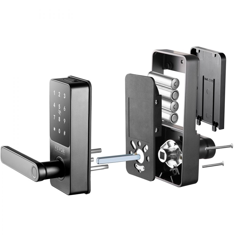 VEVOR Smart Lock, 5-in-1 Smart Door Knob, Fingerprint Deadbolt with App Control, Keyless Entry Door Lock with Handle, Bluetooth Smart Lock, Biometric Door Lock, Keypad Digital Door Lock for Front Door 